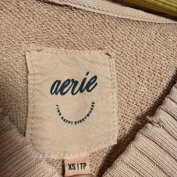 Aerie Terracotta Oversized V-Neck Sweater XS Boho Cozy Worn-In Look - Picture 3 of 4